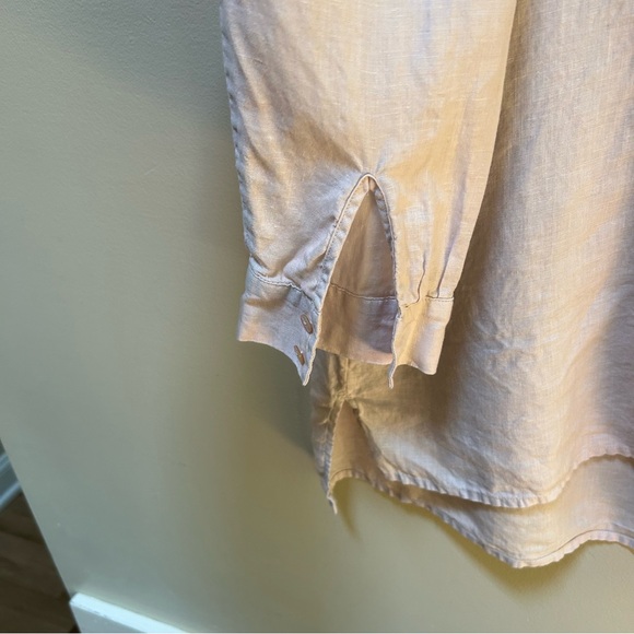Eileen Fisher ~Pale Lavender Organic Linen Long Sleeve Button Front Tunic-Small - Picture 3 of 11
